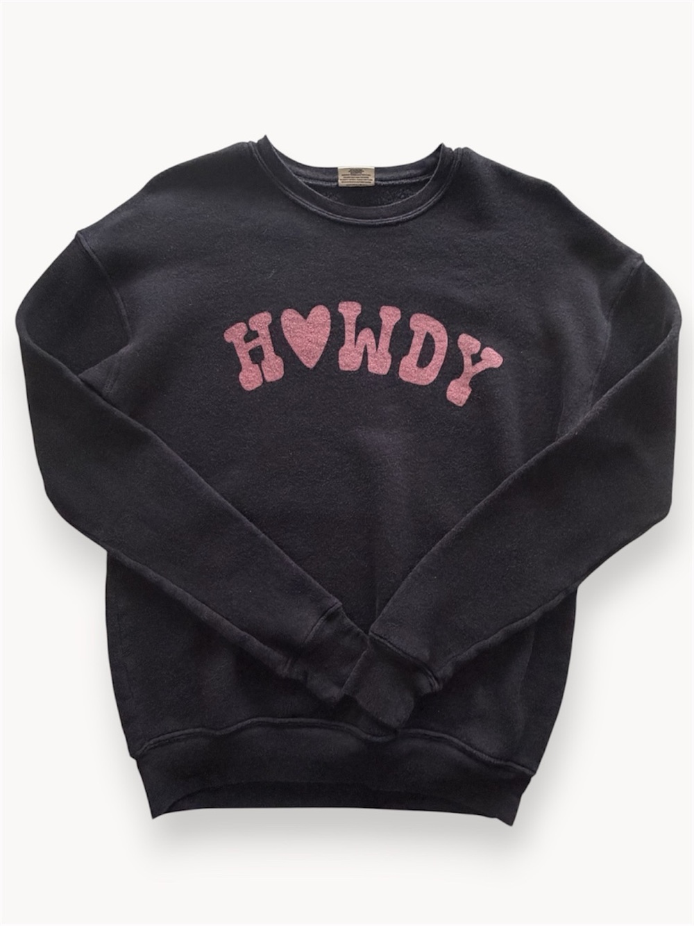 Oat Collective “Howdy" Graphic Crewneck Sweatshirt - Pink Lettering